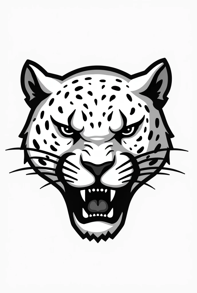 Create a jaguar profile, in linear and gray and black format, the jaguar is to represent a jiu-jitsu academy, it may be just the head with a little bit of the neck