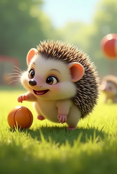 Hedgehog playing sports