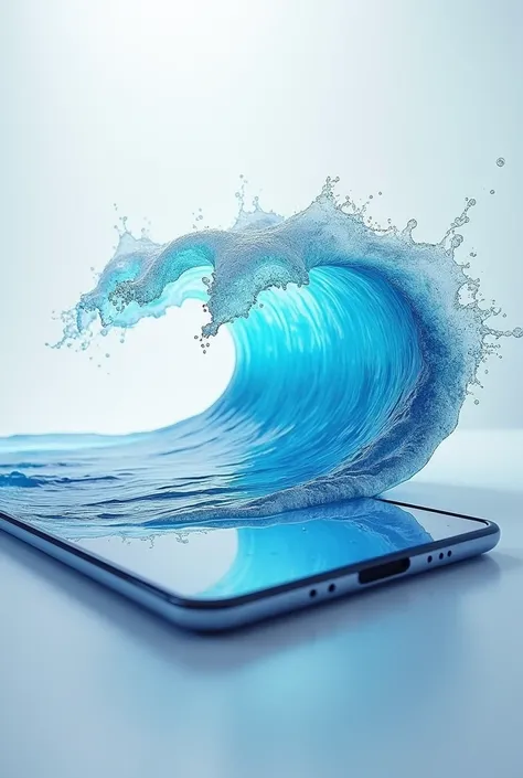 draw a wave flowing out of the phone

