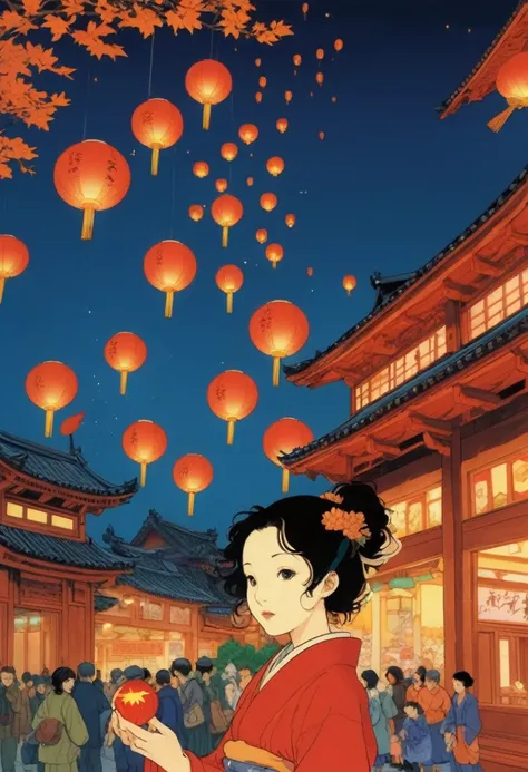 Mid-Autumn Festival, by Satoshi Kon.
(best quality, masterpiece), very aesthetic, perfect composition, intricate details, ultra-detailed, vivid colors