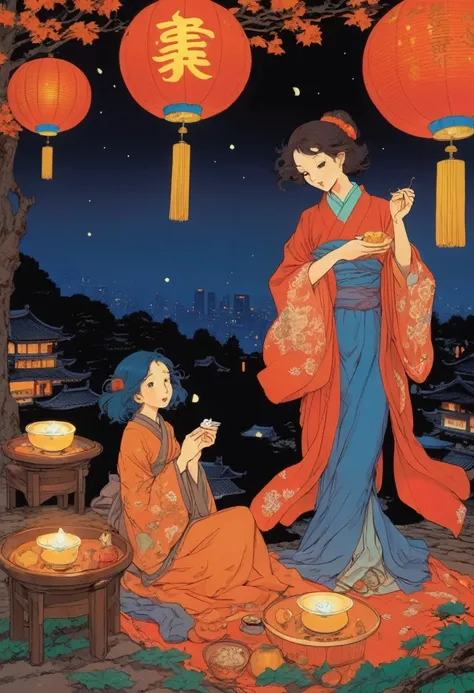 Mid-Autumn Festival, by Satoshi Kon.
(best quality, masterpiece), very aesthetic, perfect composition, intricate details, ultra-detailed, vivid colors