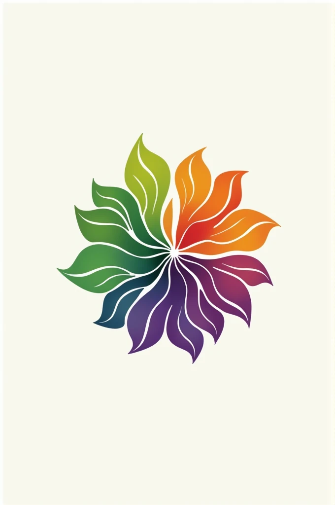 A gulupa flower in green colors, purple and orange innovative logo type for company