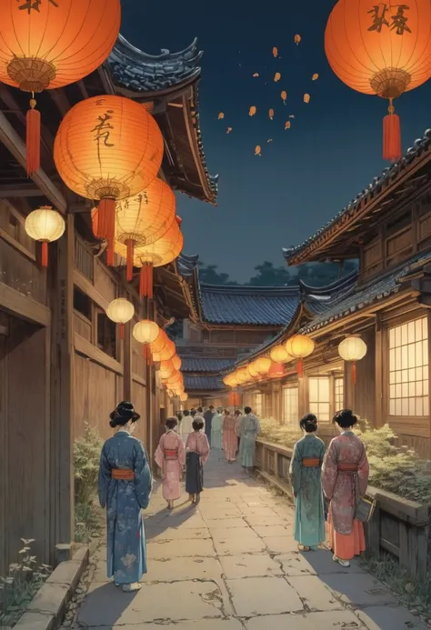 Mid-Autumn Festival, by Akihiko Yoshida.
(best quality, masterpiece), very aesthetic, perfect composition, intricate details, ultra-detailed, vivid colors