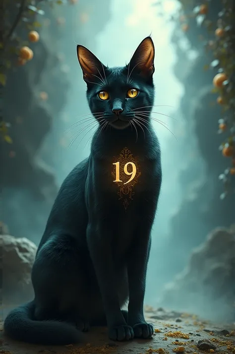 Cat image with 19 number