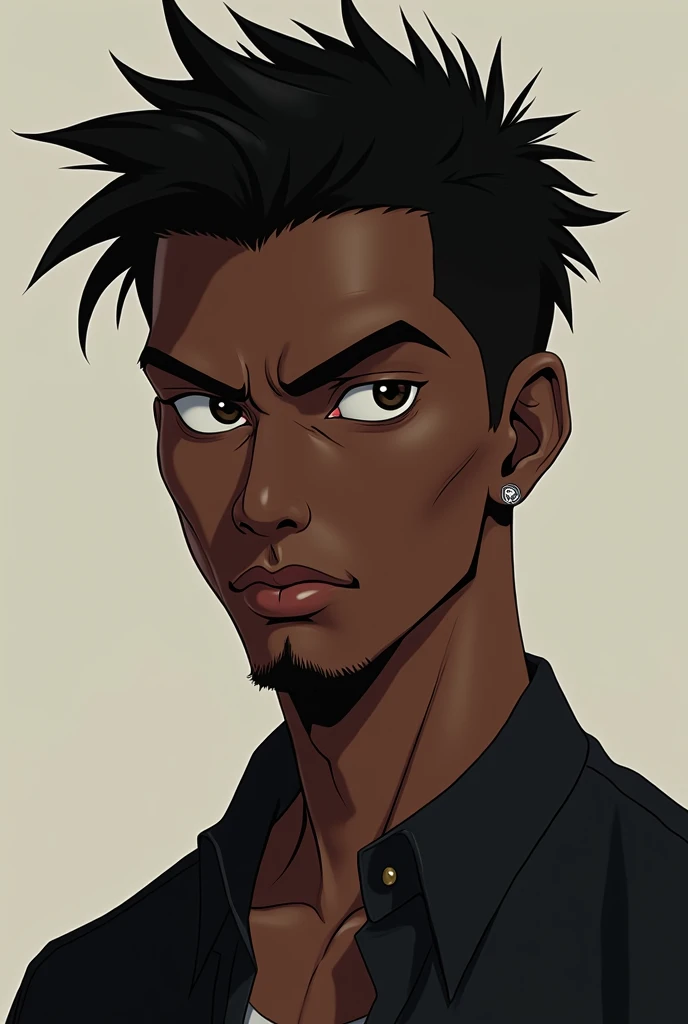 make a black man with anime features 


