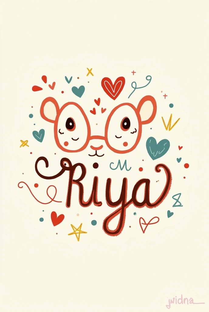 Create a doddle art, add a logo riya