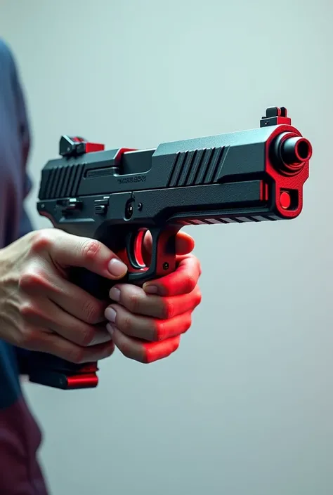 Create a realistic colorful shooting game weapon showing only the character&#39;s hands