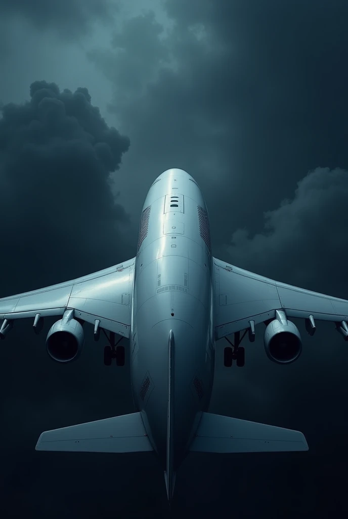 Realistic photo of top of an airplane with dark background