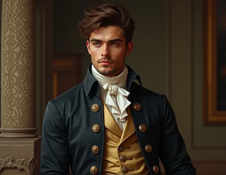 Handsome young 18th century man