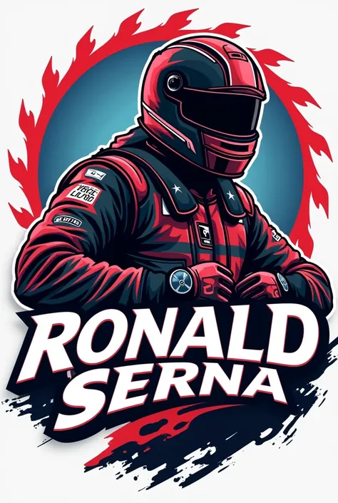 Create a logo for Ronald Serna Team car racer