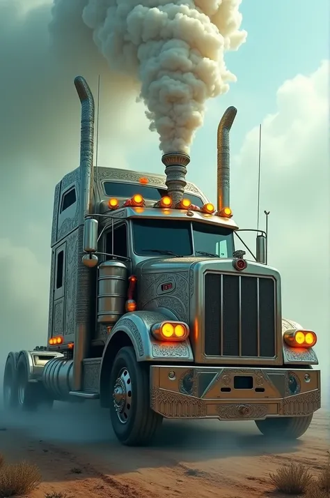 Truck smoking giant hookah 