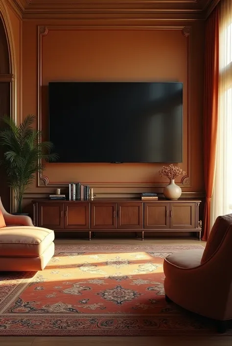 Luxury room with a television on uper wall