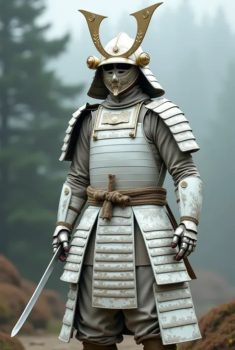 A samurai in white armor