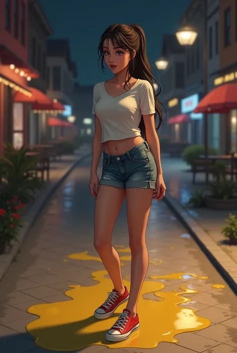 animated, high resolution, beautiful womenhigh level of detail, good lighting, Lascivious, hentai, (NATURISM PROHIBITED), (((jeans))), ((tight leather top)), (((high leather boots))), bare stomach, ((Wet crotch)), (((peeing on yourself))), (((getting wet))...