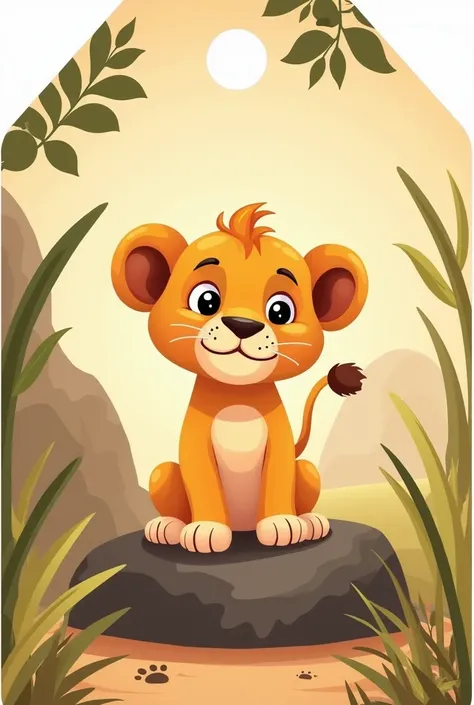 Create safari tags with a Lion Cub theme for a baby&#39;s maternity exchange 