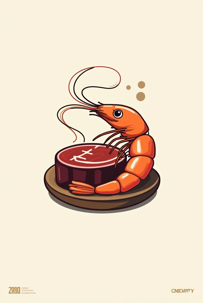 Logo de restaurante 
Carne 🍖 
Camarones 