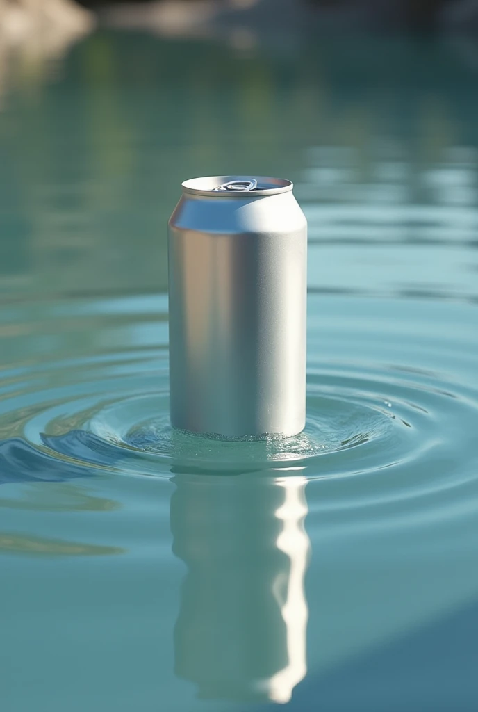 Beautiful Aluminum Soda Can Floating in Water 