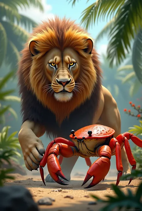 Lion and crab 