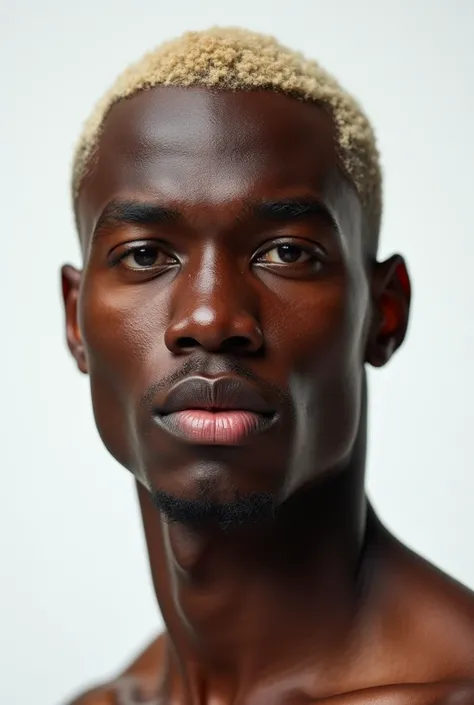 Handsome Black man from Barbados, photoshoot, studio, white backgrounds, wear a Casual Outfits, Ultra HD, Realistic, Detailed Face, Detailed Hair, Detailed Skin, Focused On Face, Sharp Face, Zoom Face, Highly Detailed, Blonde Bald, Thin Lips