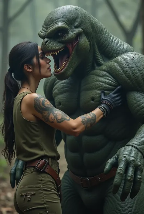 cum monster getting taken by a soilder realistic