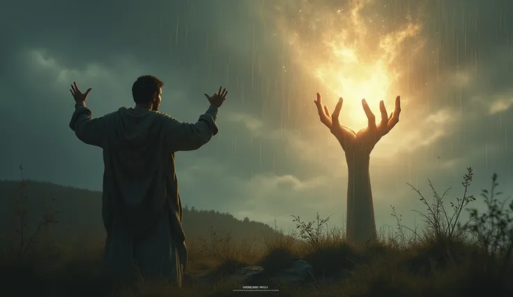 Here is a prompt to create a realistic, cinematic image that captures the moment when the prophet Jeremiah hesitates and expresses his insecurity.: --- **Prompt:** "Create a realistic, cinematic image of the prophet Jeremiah in a natural setting, reflectin...