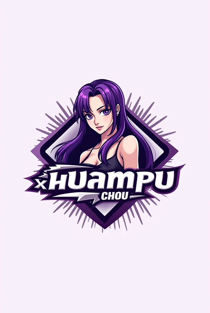 A logo with the character of Lori from KOF that says Chou x Huampu
