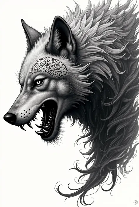 Head drawing tattoo fenrir wolf 