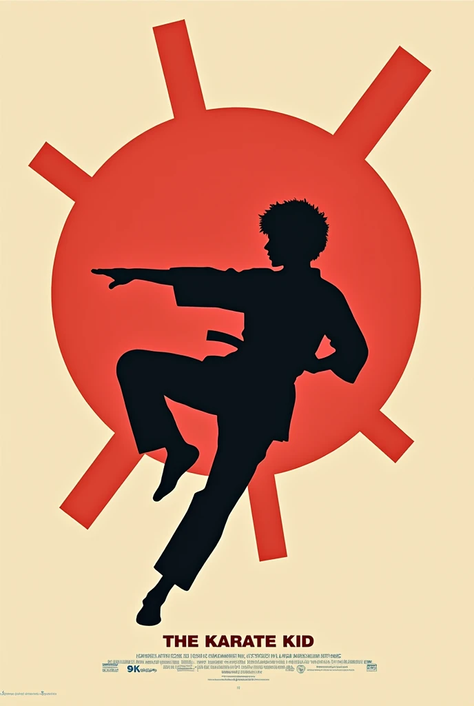 A minimalist Saul Bass and Bauhaus style poster for the Karate Kid movie

