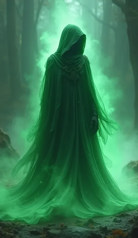 Green cloak with aura , no human