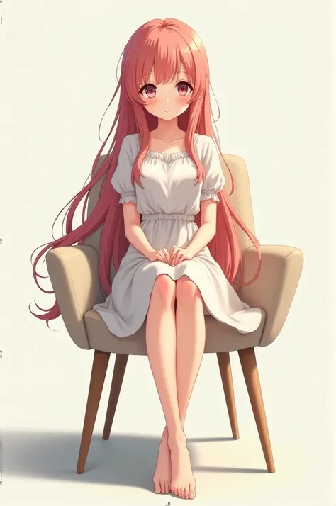 Anime girl sitting on a chair
