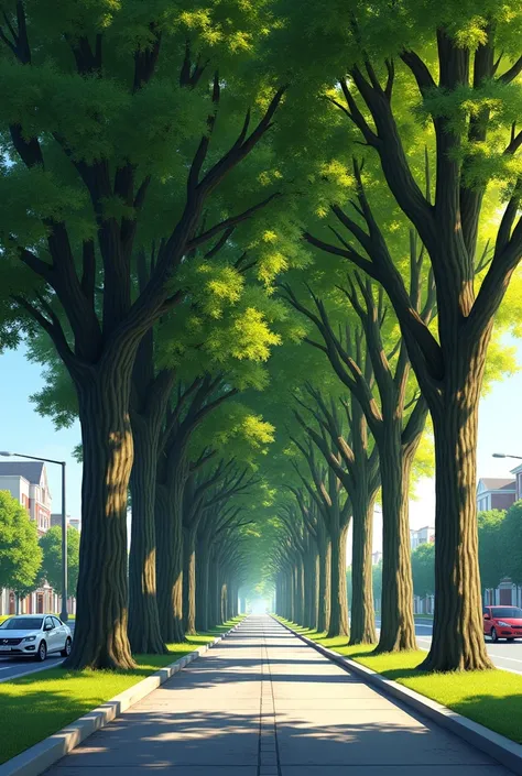 Trees: When planted regularly along the curb, trees will appear to touch in
the distance, closing off the distant view.