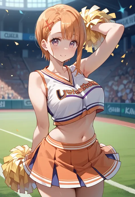 masterpiece,high resolution,best quality,8k
(yurikawa hana,busty,huge hip)
(cheerleader clothes)