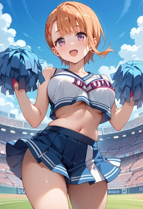 masterpiece,high resolution,best quality,8k
(yurikawa hana,busty,huge hip)
(cheerleader clothes)