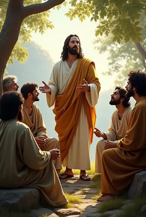 Jesus instructing his disciples on the way of life they should lead
