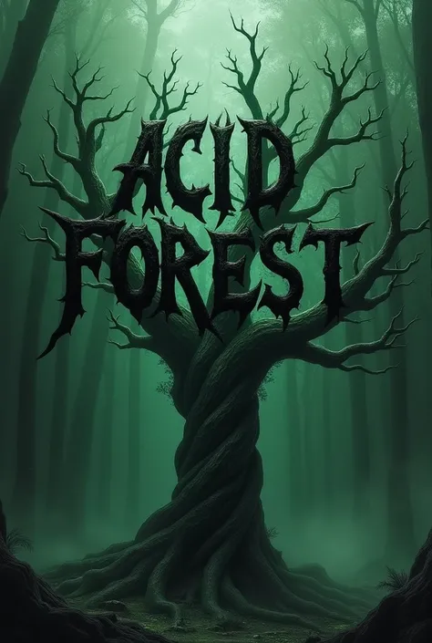 Create a black metal logo for ACID FOREST