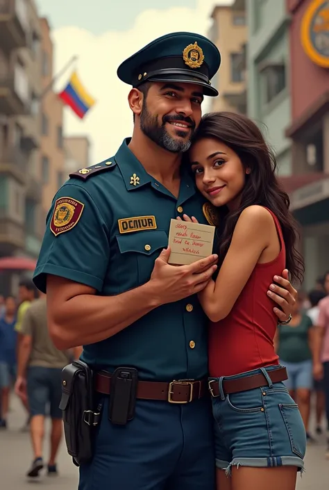  wishing a happy father&#39;s day to her father, a CICPC police officer from Venezuela 