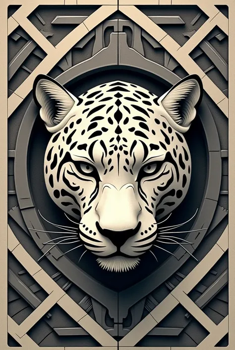 The face of a jaguar, in geometry and Marajoara engravings.