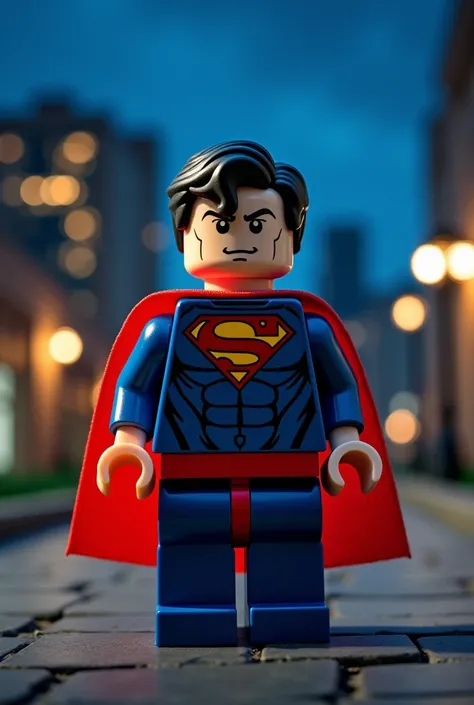 Superman in lego art, night