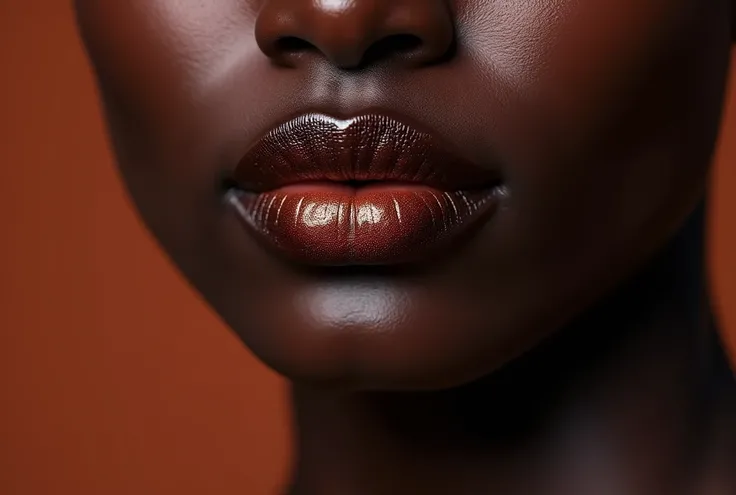 make a black woman&#39;s lips shiny. just focus on the lips