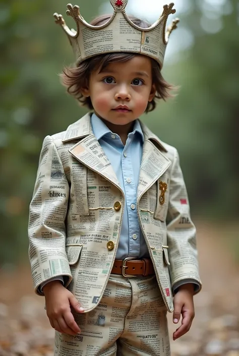 Recycling King Full Suit with Newspaper (child)