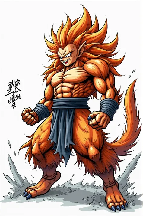 Create SSJ4 from Dragon Ball. manga style 