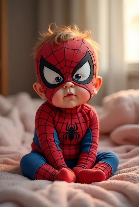 Cute realistic baby, Spider man