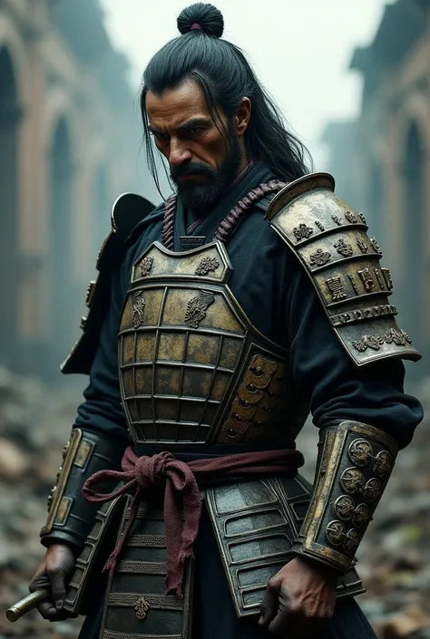 create a dishonored samurai with destroyed armor