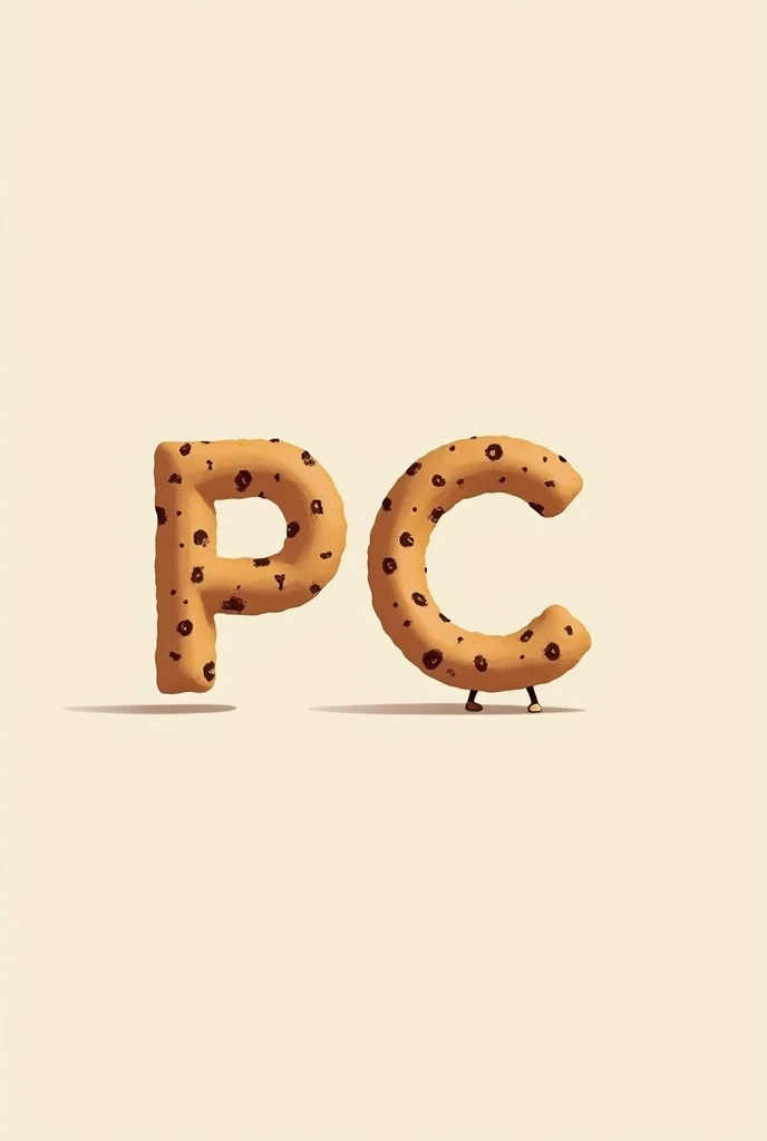 Letter cookie company logo "Peki&#39;s cookies" made of cookies one part but being minimalist Without the image of a cookie