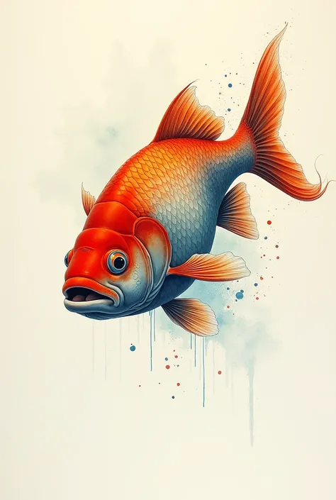 Drawing with contrast with "analog colors" from a single fish 