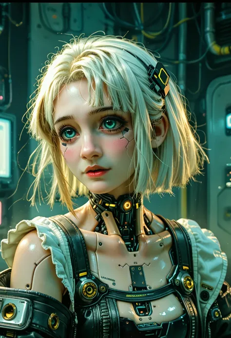 Cute kitten made of metal., robot, cyberpunk style, ((complex details)), HDR, ((complex details, super detailed)), cinematic footage, vignette  