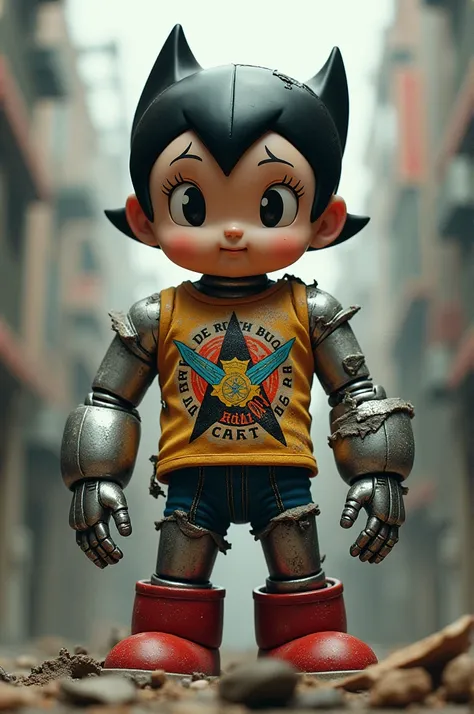 Astro boy destroyed with rockstar shirt 
