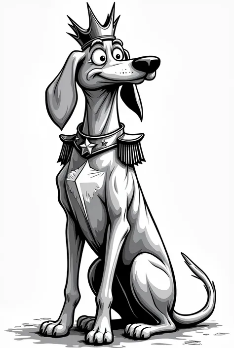 pretty vizsla as a classic nutcracker decorated with big eyes as coloring picture black and white comic 