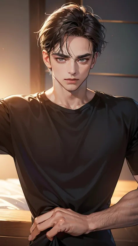 (Best quality,4K,8K,a high resolution,masterpiece:1.2),ultra detailed,(realistic,photorealistic,photo-realistic:1.37),3 man,Beautiful anime,portraits,strong,masculine,dark hair,Sharp jawline,Mesmerizing eyes,Perfectly styled hair,confident expression,brigh...