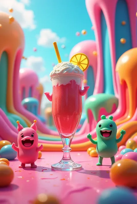 Make a crazy advertisement for some gelatins in a glass called jelly fest